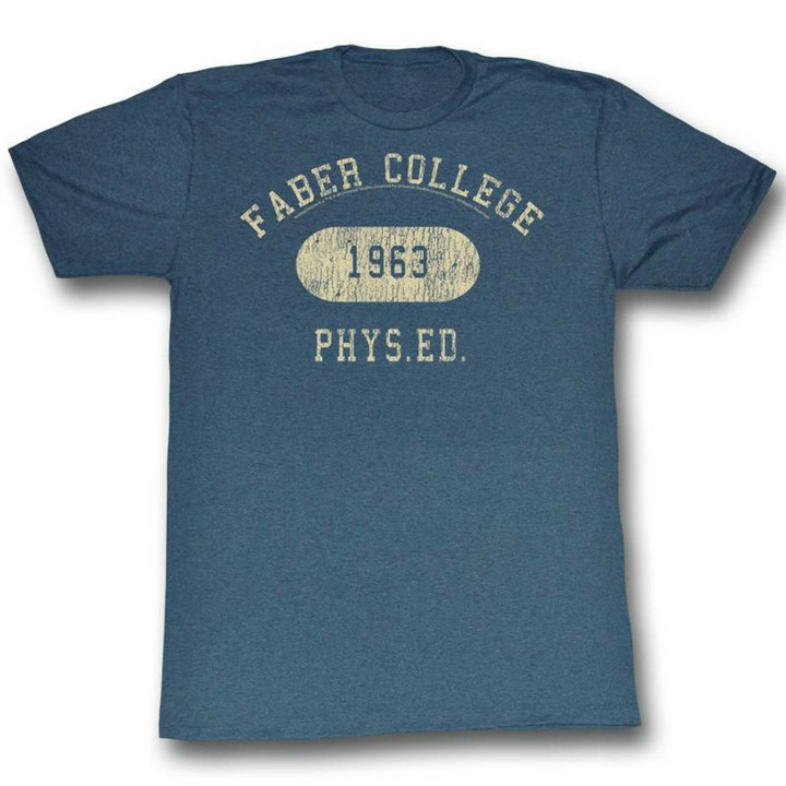 Animal House Faber Phys Ed Navy Adult T shirt