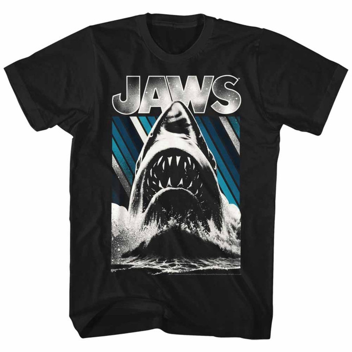 Jaws Black Adult T shirt