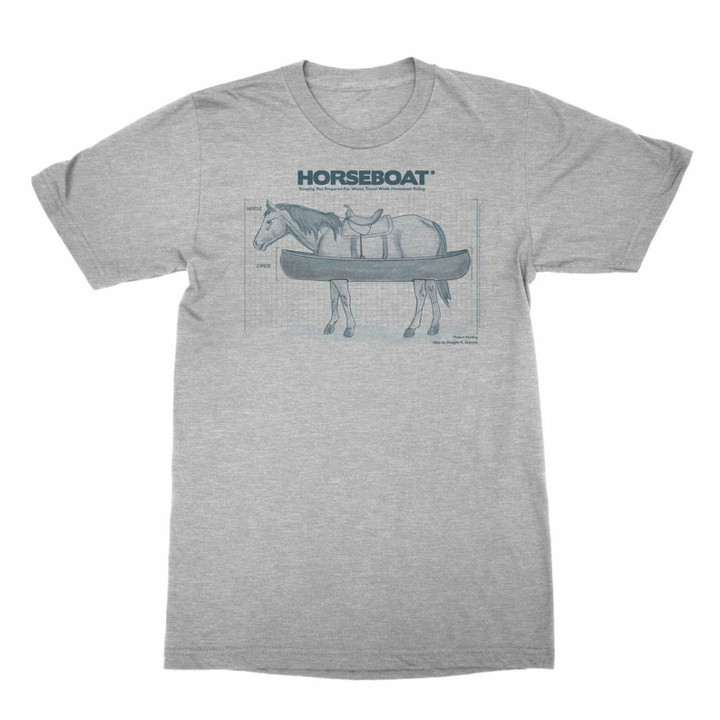 The Office Horseboat Dwight Schrute Gray Heather Adult T shirt Tv Show