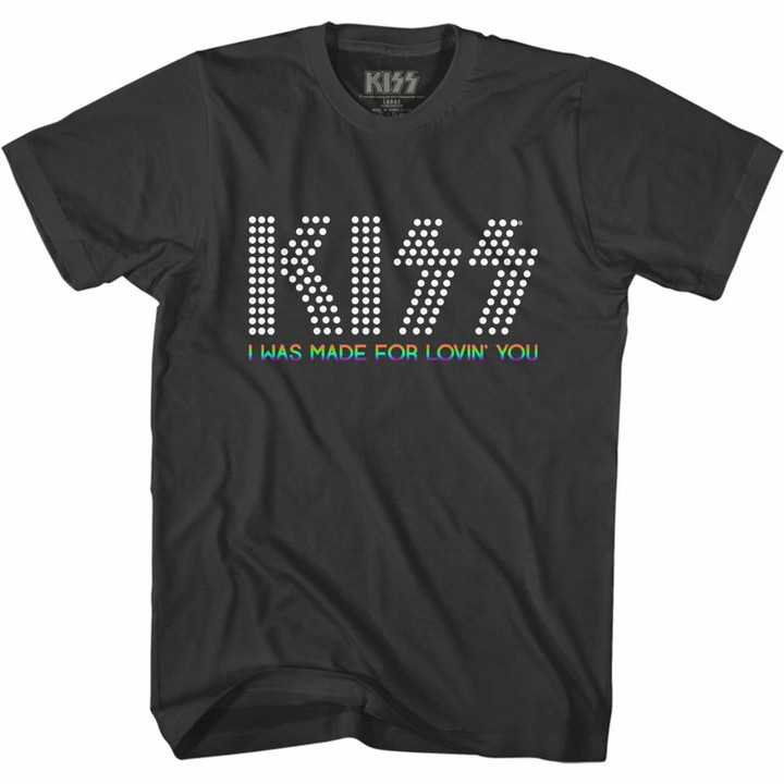 Kiss Lovin You Rainbow Smoke Adult T shirt