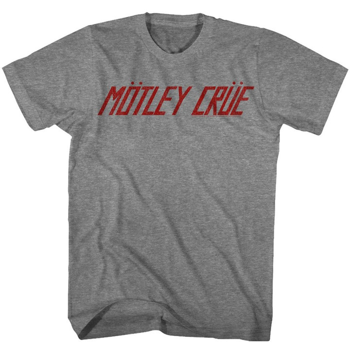 Motley Crue Logo Graphite Heather Adult T shirt