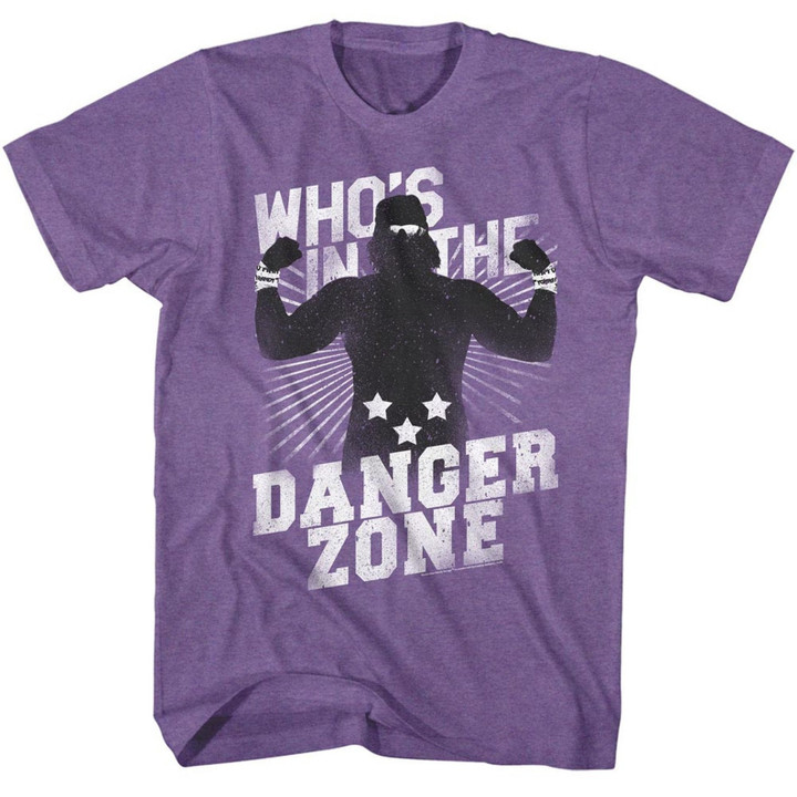 Macho Man Danger Zone Retro Purple Heather Adult T shirt