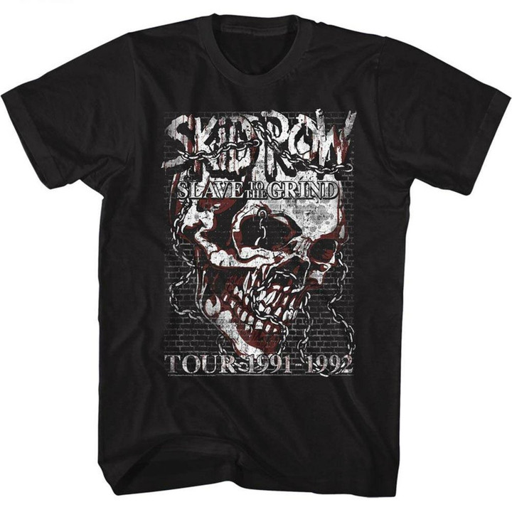 S Row Skull Chain Black Adult T shirt