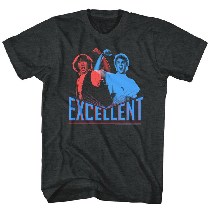 Bill And Ted 3d Excellent Black Heather Adult T shirt