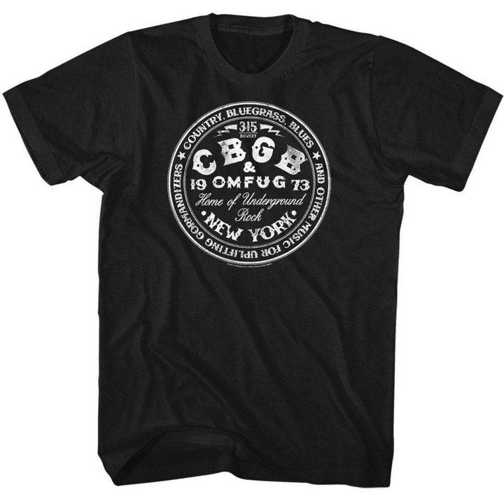 Cbgb Circle Logo Black Adult T shirt