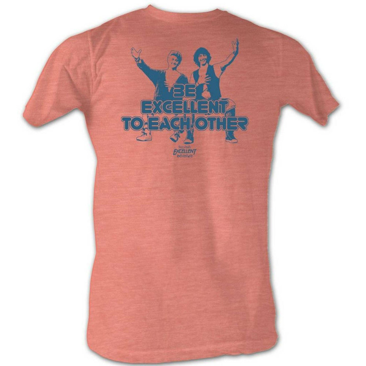 Bill And Ted Excellent Orange Heather Adult T shirt