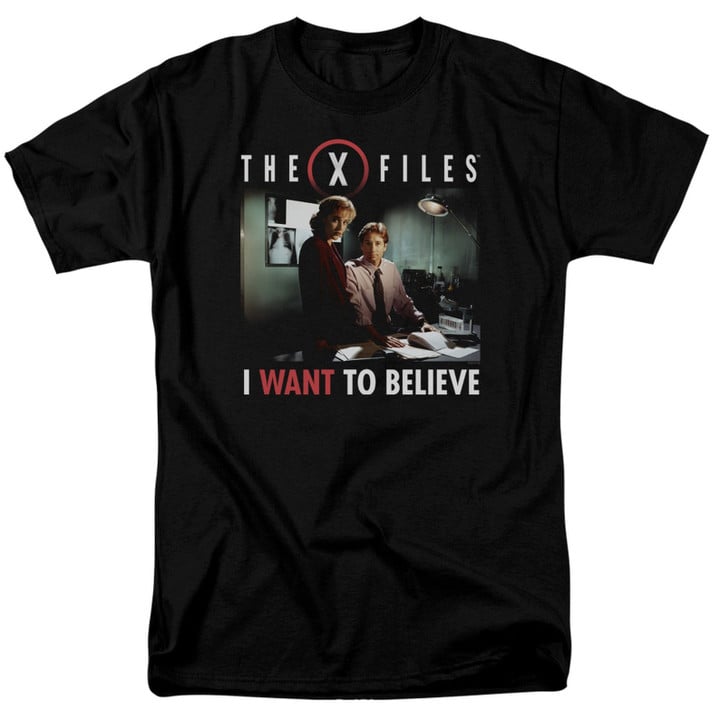 X files Believe At The Office Adult 181 T shirt Black