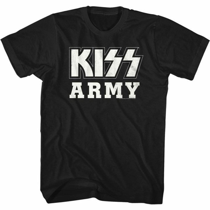 Kiss Bw Kiss Army Black Adult Classic T shirt