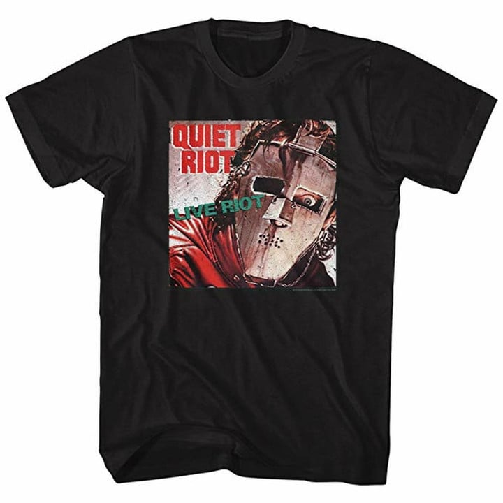 Quiet Riot Live Riot Black Adult T shirt