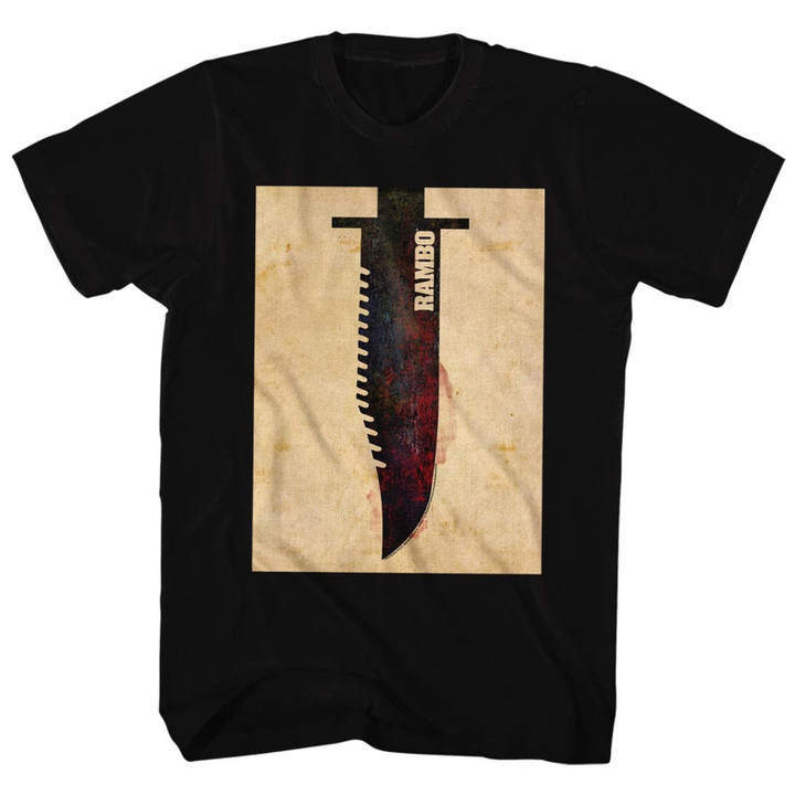 Rambo Knife Black Adult T shirt