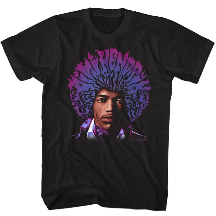 Jimi Hendrix Name Fro Black Adult T shirt