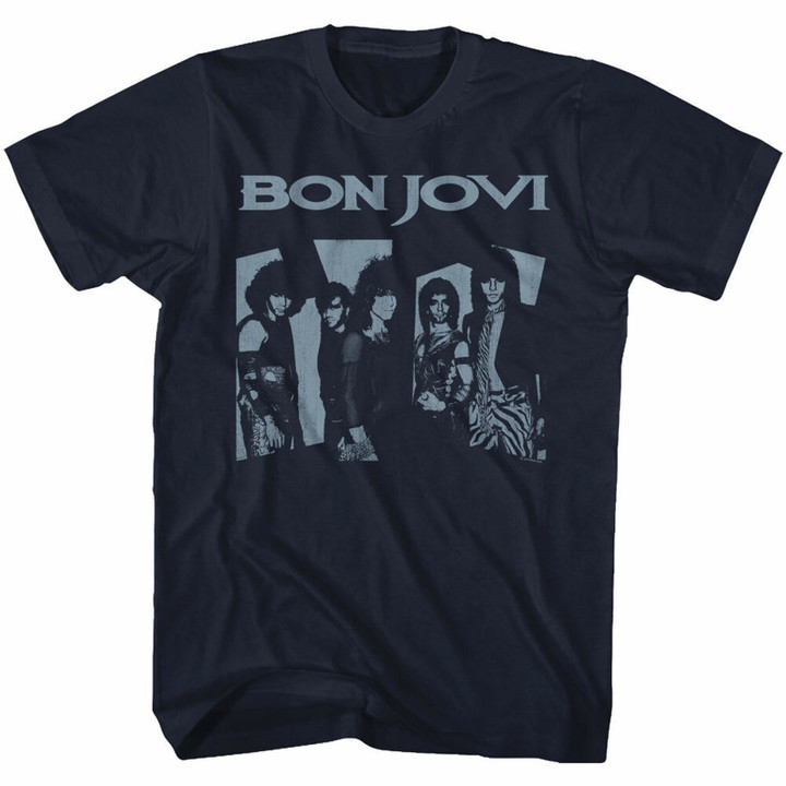 Bon Jovi Blue Jovi Navy Adult T shirt