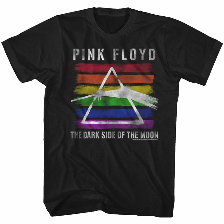 Pink Floyd Rainbow Black Adult T shirt