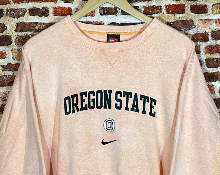 Vintage Oregon State Beavers s All Embroidered Crewneck Rare