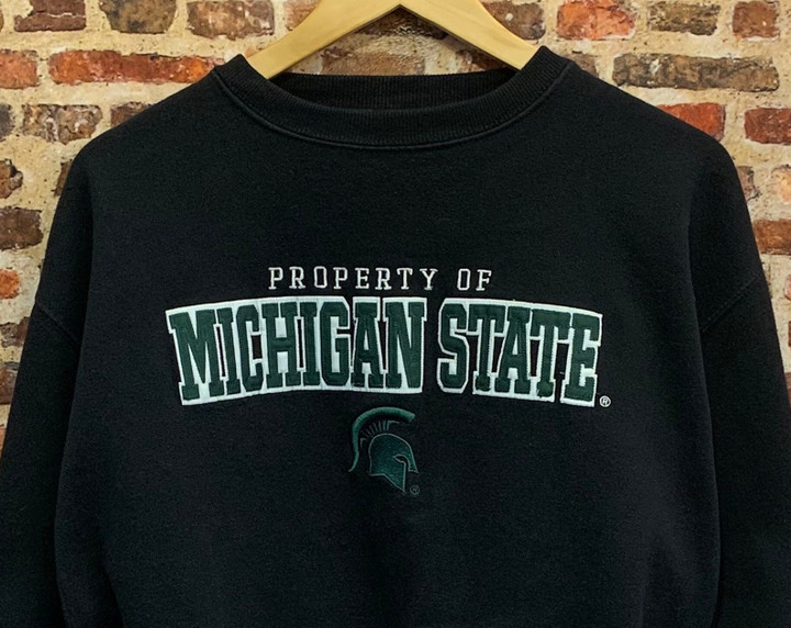 Vintage Michigan State University All Embroidered Crewneck Rare