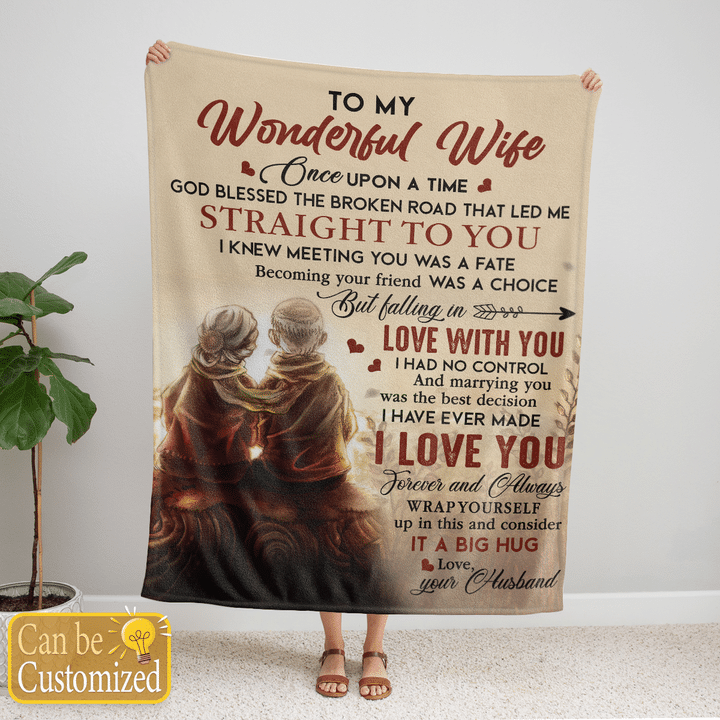 TO WONDERFUL WIFE POSTER ONCE UPON A TIME GOD BLESSED THE BROKEN ROAD THAT LED ME STRAIGHT TO YOU - LOVELY GIFT FOR LOVER