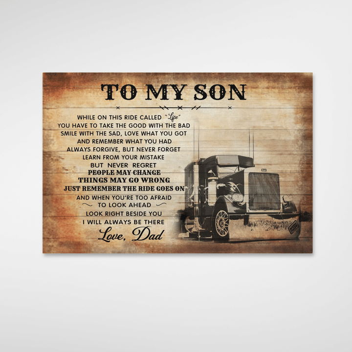 TO MY SON LOVE DAD TRUCK DRIVER