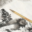 3pcs/lot Zhou Hu Chen Chinese Landscape Painting Brush Pen Chinese Ink Brush Mo Bi Weasel Hair China Painting Supplies