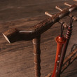 12pcs Hangers Writing Brush Rack Practical Study Stationery Solid Wood Wenge Calligraphy Traditional Writing Penholder
