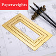 Metal Dividing Ruler Paperweights Chinese Painting Calligraphy Paper Pressing Prop 3pcs Brass Paper Weight with Scale Pisa Papel