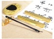 Metal Paperweights High Grade Carved Brass Paper Weight Guqin Shapped Pisa Papeles Ink Painting Calligraphy Paper Pressing