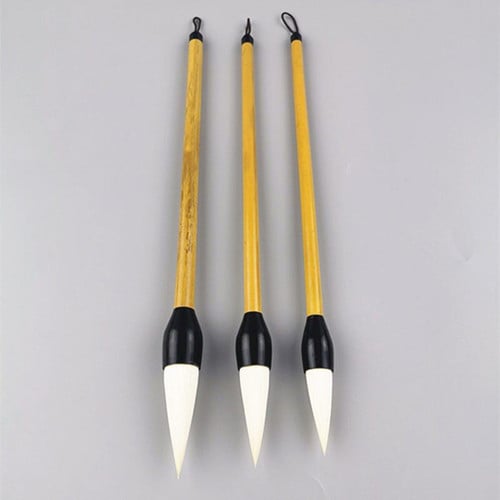1piece Chinese Calligraphy Brushes Pen Woolen Hair Writing Painting Brush "garlic" shape Brush Chinese Calligrphy Suppplies