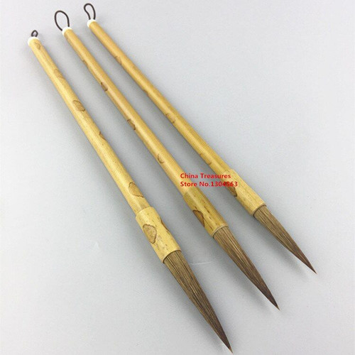 3pcs/lot,Chinese Painting Liner Brush Calligraphy Xing Cao Writing Brush Weasel Hair
