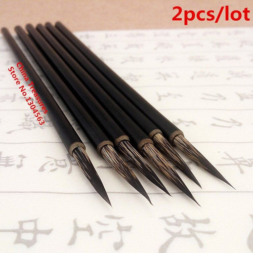 2pcs/lot Traditional Chinese Line Brush For Painting Xiao Kai Mo Bi For Slender Gold