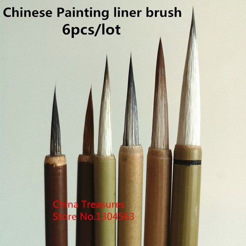 6pcs/lot Chinese Line Brush For Painting Mo Bi Chinese Painting Liner Brush