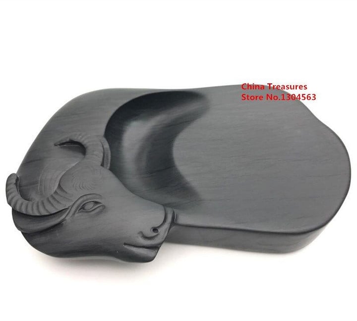 Buffalo Shape Chinese Inkstone for Grinding Ink Made of Natural Stone Paint Plate Ink Slab