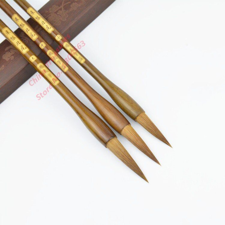 Good quality 3pcs/set Chinese Calligraphy Brushes Pen Weasel Hair Writing Brush Chinese Calligrphy Suppplies