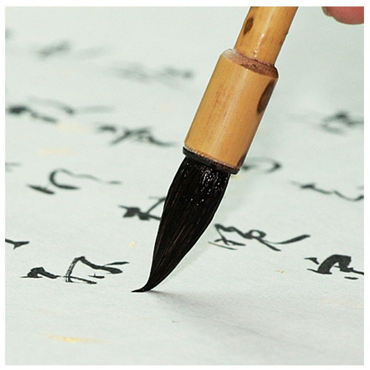 Chinese Calligraphy Hair Pen Weasel Hair Writing Brush Pen For Regular Script In Small Character Xiao Kai Mo Bi For Heart Sutra