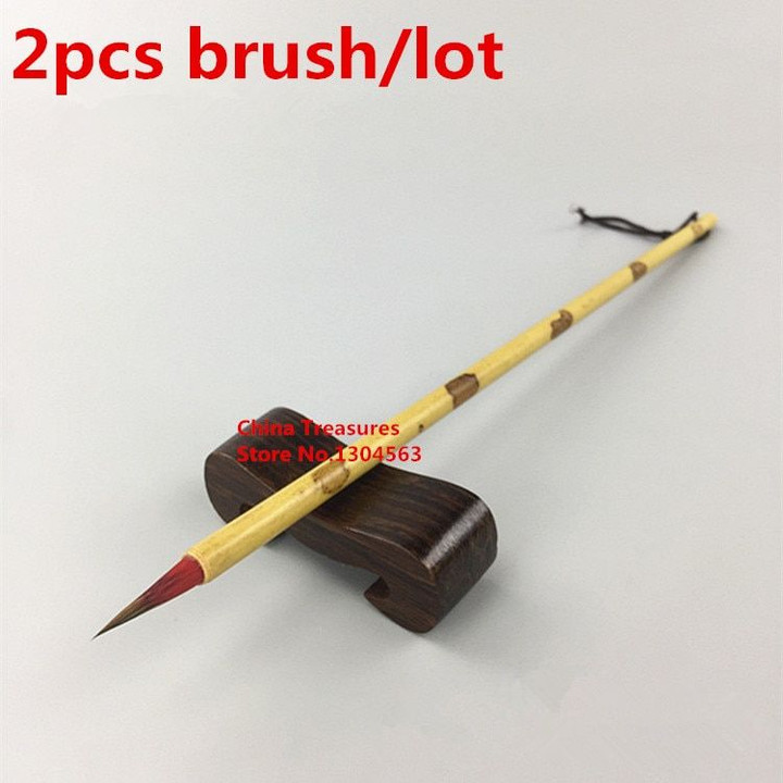 2pcs/lot,Chinese Red Brush Pen Chinese Calligraphy Brush hair pen Chinese Writing Brush Xiao Kai Chinese Painting Liner Brush