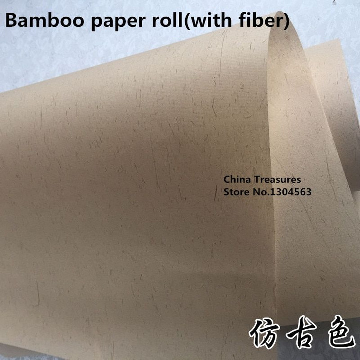 35cm*50m,Chinese Pure Bamboo Paper For Calligraphy And Painting Rice Xuan Fiber Paper Raw Rolling Paper Xuan Zhi Antique Color