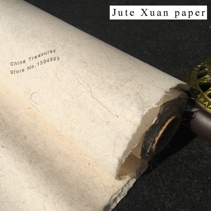 68cm*138cm*10sheets Paper mulberry bark and jute Rice paper Calligraphy Writing Paper Chinese Painting Xuan Zhi Handmade 4 feet