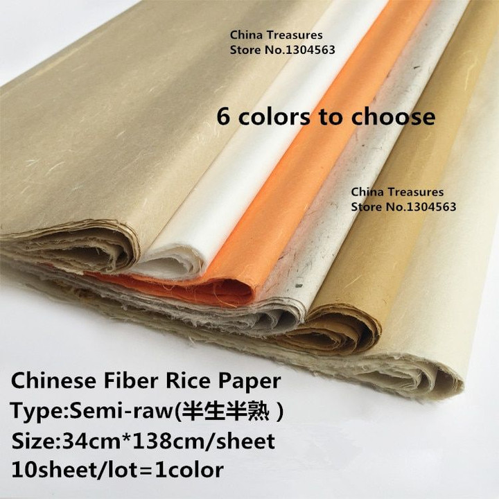 34cm*138cm*10sheets/lot Xuan Zhi Chinese Rice Paper Younlong Fiber Paper Ban Sheng Ban Shou