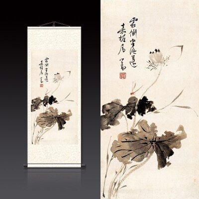 Chinese Style Silk Decorative Painting Scroll Printed Painting Wall Art Chinese Painting