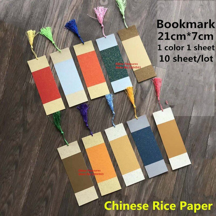 10sheet/lot Blank Bookmark Chinese Rice Paper Bookmark Creative Chinese Calligrphy and Chinese Painting Supplies