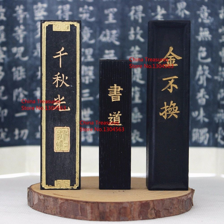 6pcs/lot Traditional Chinese Sumi Ink Stick Solid Inkstick Anhui Lao Hukaiwen pine-soot ink stick Chinese calligraphy ink Hui Mo