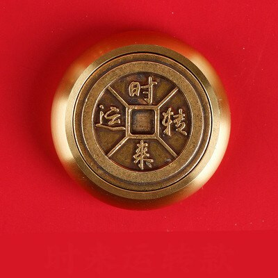 Brass Paperweights Round Metal Paperweight Painting Calligraphy Paper Pressing Prop Portable Pattern Rotating Paper Weights