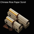 1 piece,Chinese Rice Paper Scroll with box Calligraphy Writing Xuan Paper Hand Scroll Natural Teal Leaf Red Flower
