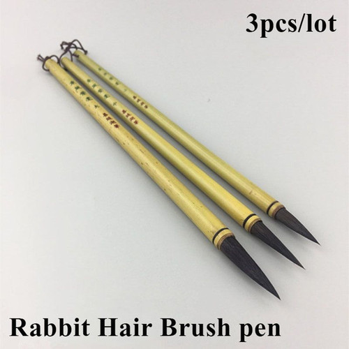 3pcs/set Chinese Calligraphy Brushes Pen Rabbit Hair Writing Brush Student School Chinese Calligrphy Suppplies