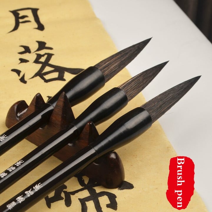 Chinese Brush Pen Mouse Whisker Hair Calligraphy Brush Set Caligrafia 3pcs Chinese Painting Calligraphy Brush Pen Tinta China