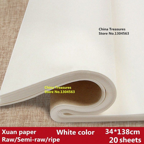 20pcs/lot,34*138cm,White Color Chinese Rice Paper For Calligraphy Painting Paper Xuan Zhi Anhui Jing Xian Xuan Paper