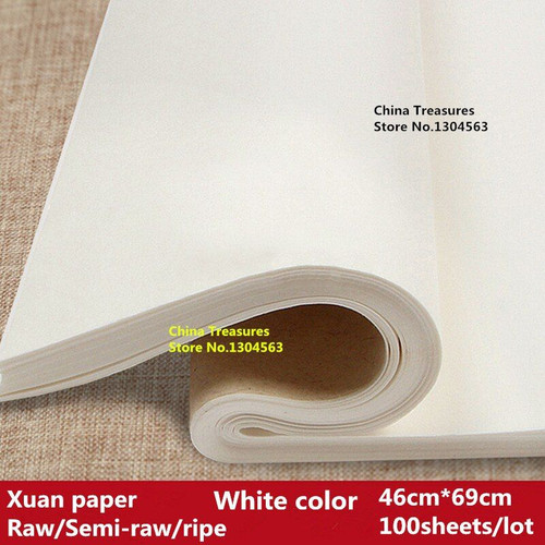 100pcs/lot,46cm*69cm,Chinese Rice Paper Painting Art Chinese Calligraphy Paper Xuan Zhi Jing Xian Paper Practice Paper