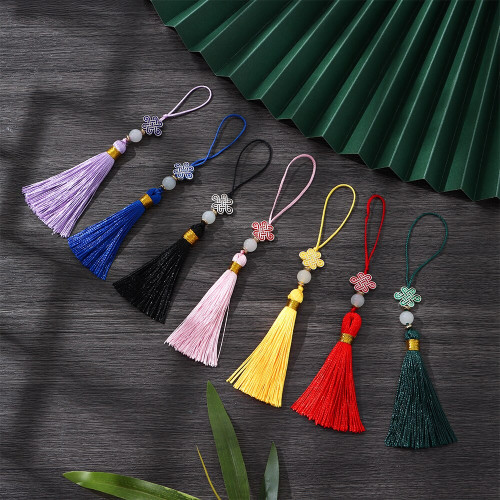 1PC 14cm Chinese Knot Hanging Rope Tassel Fringe For DIY Key Chain Pendant Jewelry Making Supplies New Year Festive Decoration【LIMITED 1】