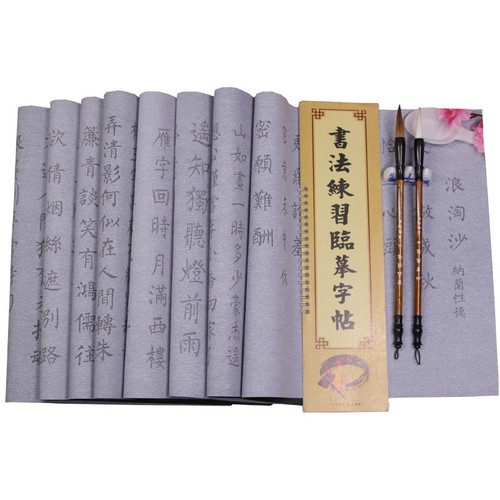 Brush Copybook Magic Reusable Water Writing Cloth Calligraphy Brush Set for Beginner Chinese Calligraphy Water Writing Cloth