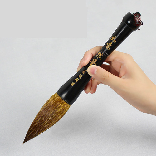 Caligrafia Chinese Calligraphy Brush Oversized Black Horn Weasel Brush Painting Regular Script Couplets Woolen Writing Brush