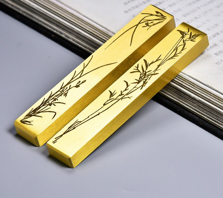 Brass Paperweights 2pcs Metal Paperweight Student Brush Pen Painting Calligraphy Practice Paper Pressing Prop Paper weights