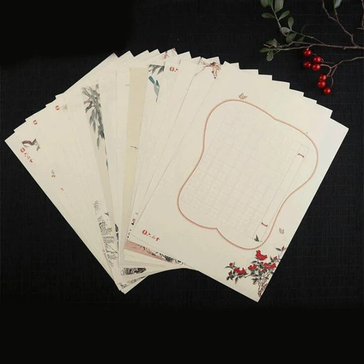48Pcs A4 exercise paper 16 styles square calligraphy work paper stationery paper